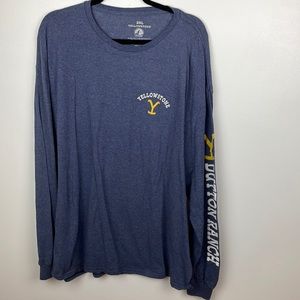 Yellowstone Paramount Long Sleeve T-shirt color Blue Size 2XL